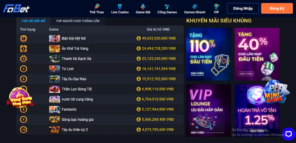 Kho game đa dạng tại ga65 khuyến mãi